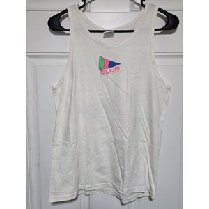 Vintage Club Sportswear Tank Top Shirt Mens‎ Size Medium Made In USA White